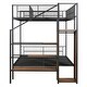 preview thumbnail 14 of 15, Twin Over Full Metal Bunk Bed w/Shelving & Storage Ladder and Wardrobe