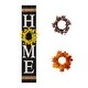 preview thumbnail 18 of 37, Glitzhome 42"H Wooden Christmas Porch Sign with 3 Changeable Floral Wreaths