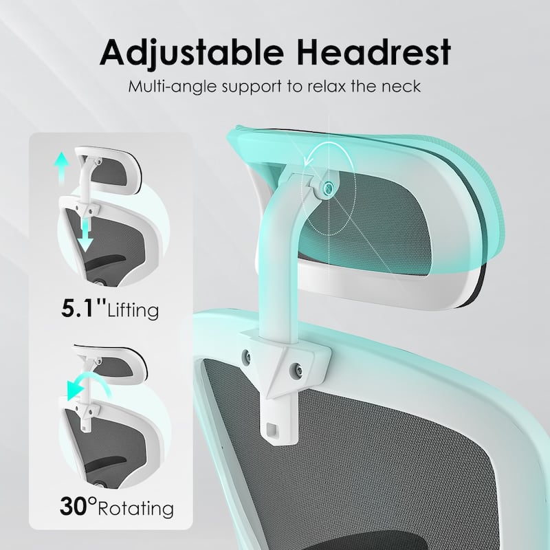 Ergonomic Office Chair, Office Desk Chair with Headrest, High Back Computer Chair with Armrests and Adjustable Lumbar Support
