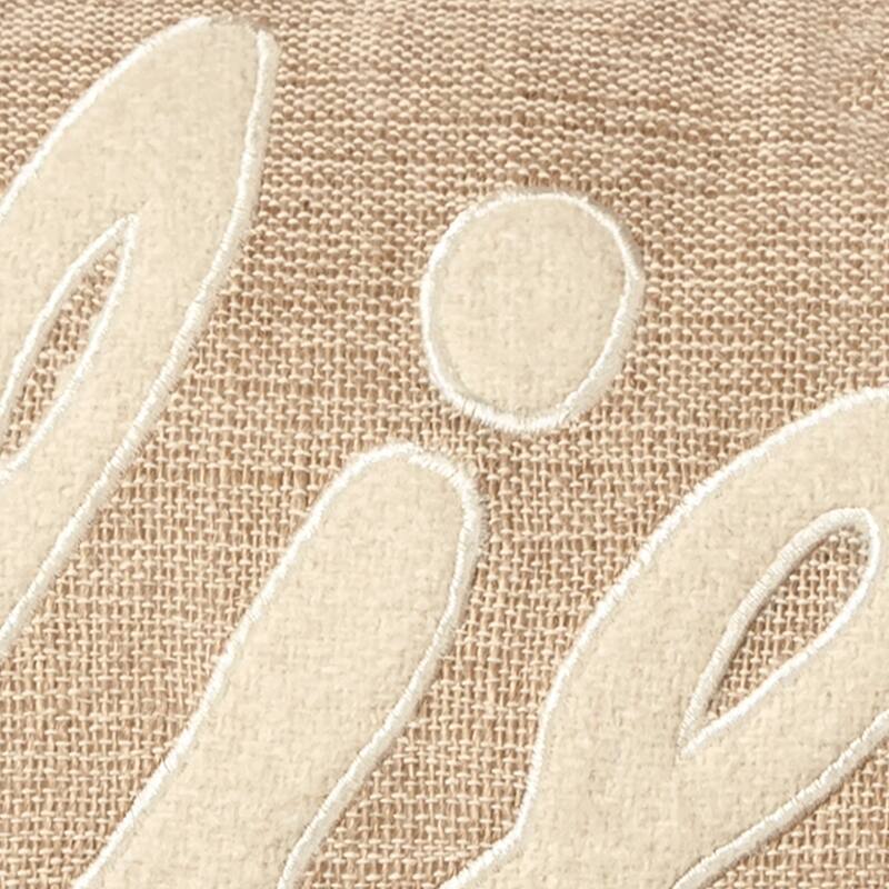 Rizzy Home Transitional Natural "Believe" Pillow Cover - 11"x21"