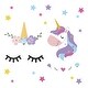 preview thumbnail 4 of 4, Walplus Sleepy Magical Unicorns Children Wall Sticker Nursery Decor
