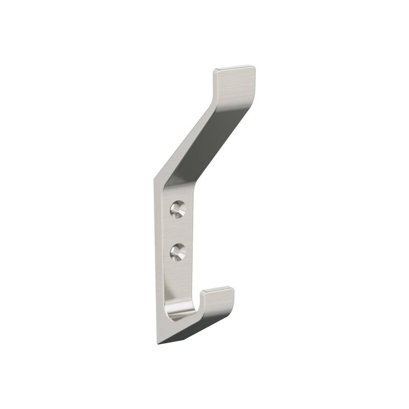 Amerock Emerge Double Prong Decorative Wall Hook - Satin Nickel