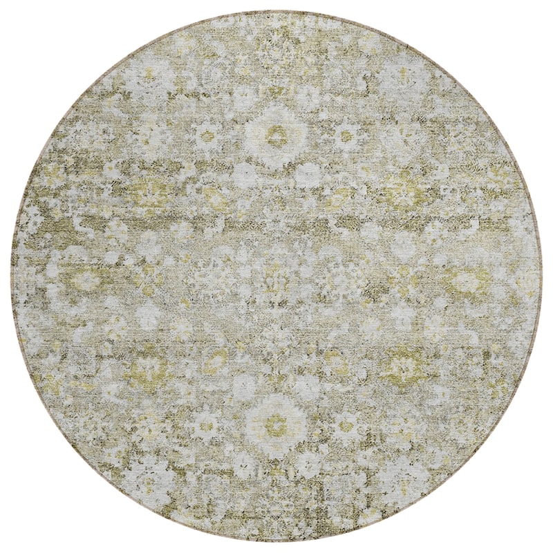 Machine Washable Indoor/ Outdoor Chantille Traditional Vintage Floral Rug