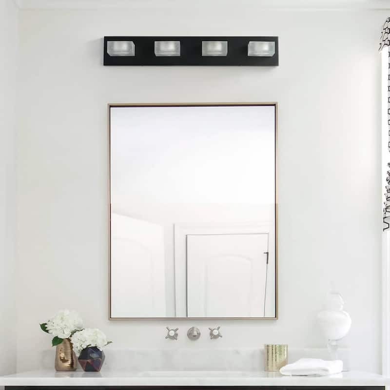 Modern White Square Shape LED Bathroom Vanity Light