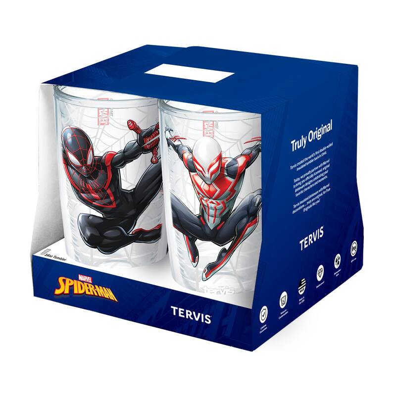 Tervis Marvel Spider-Man Web-Swinging Collection Made in USA Double Walled Insulated Travel Tumbler, Classic - 16oz - 4pk