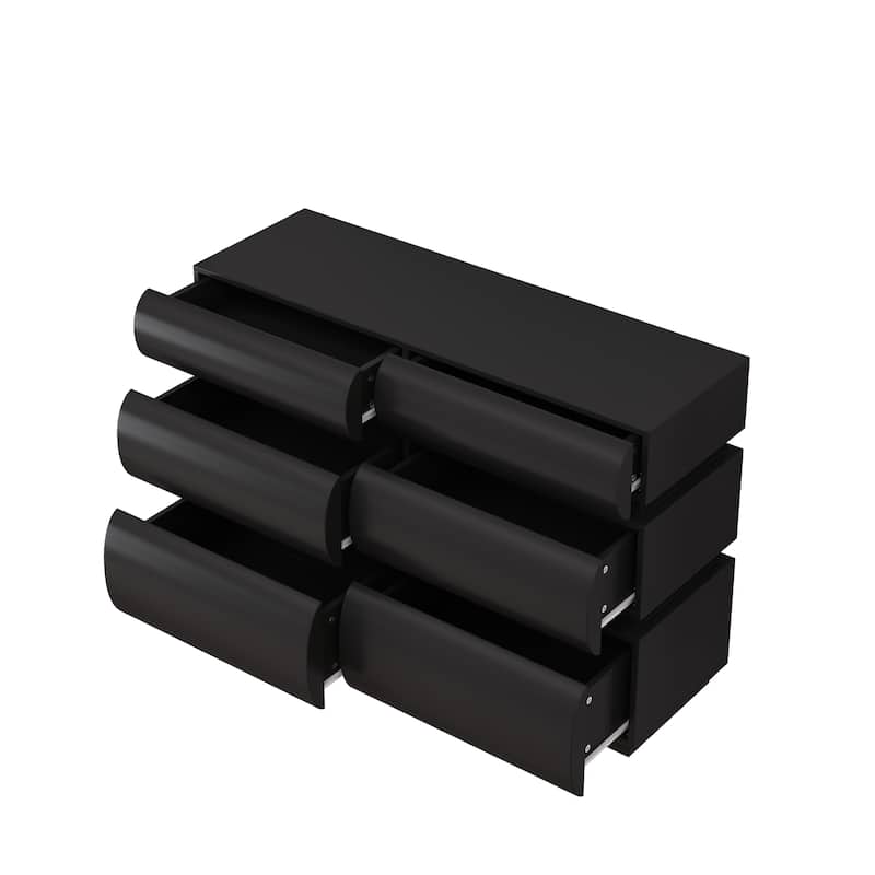 Pull-less Dresser with 6 Drawers, Modern 6 Chest of Drawers with Wide Storage for Bedroom Entryway