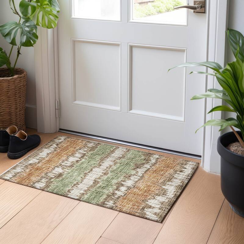 Premium Washable Super Soft Modern Stripe Mayfield Rug - Chocolate - 1' 8" x 2' 6" - Rectangle