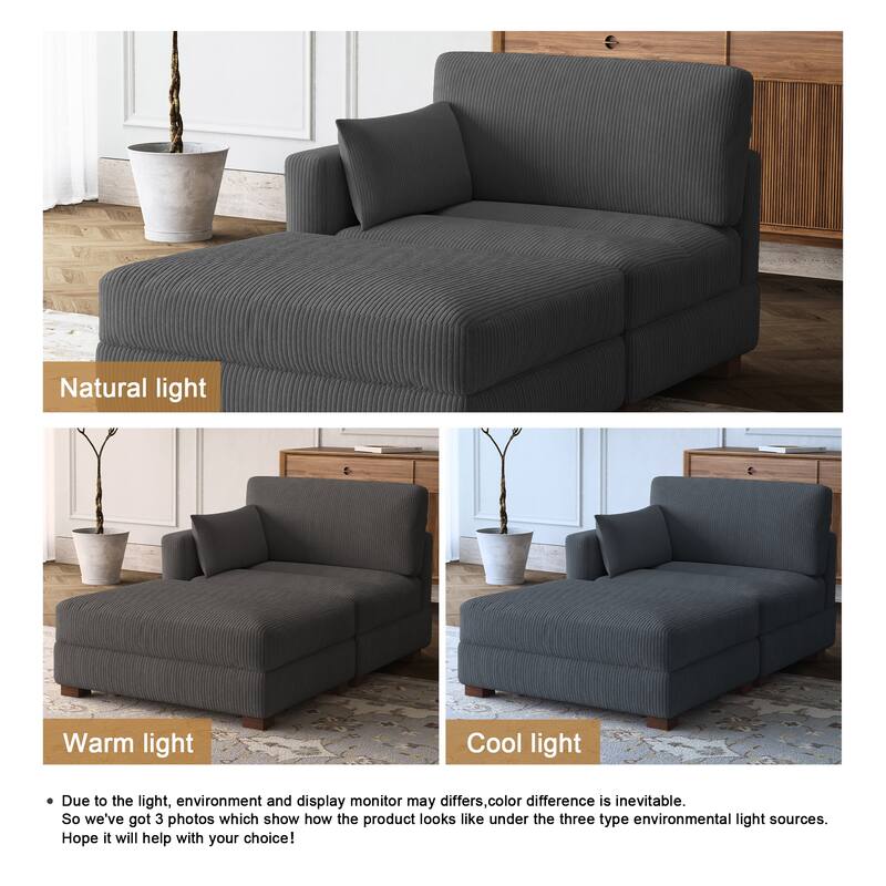 Modular Sectional Sofa with Ottomans