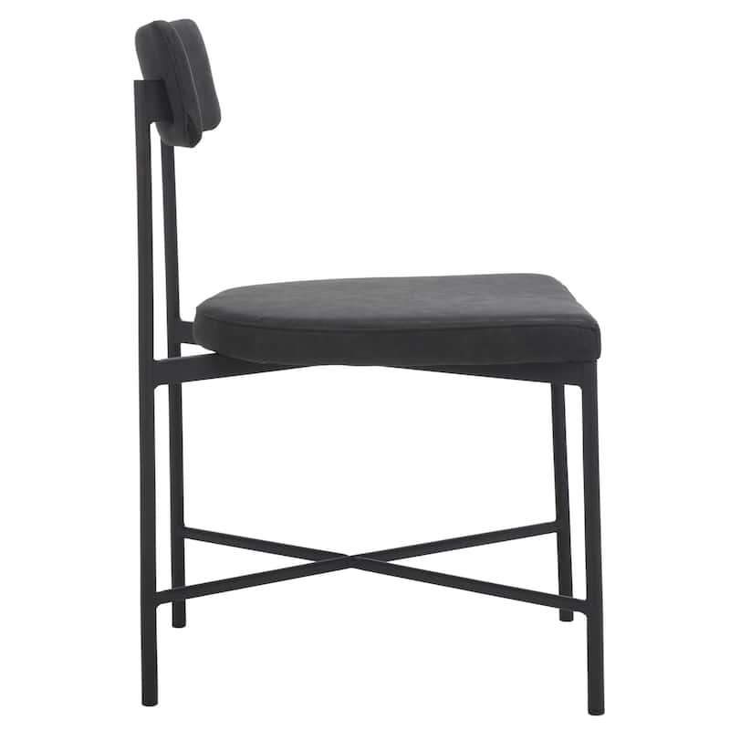 SAFAVIEH Lulah Modern Faux Leather Dining Chair (Set of 2) - 19.3" W x 22.5" L x 35" H - 19Wx23Dx35H