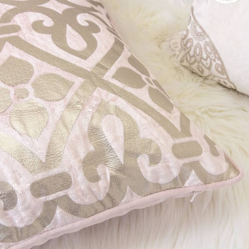 Homey Cozy Foil Print Vintage Throw Pillow Cover & Insert