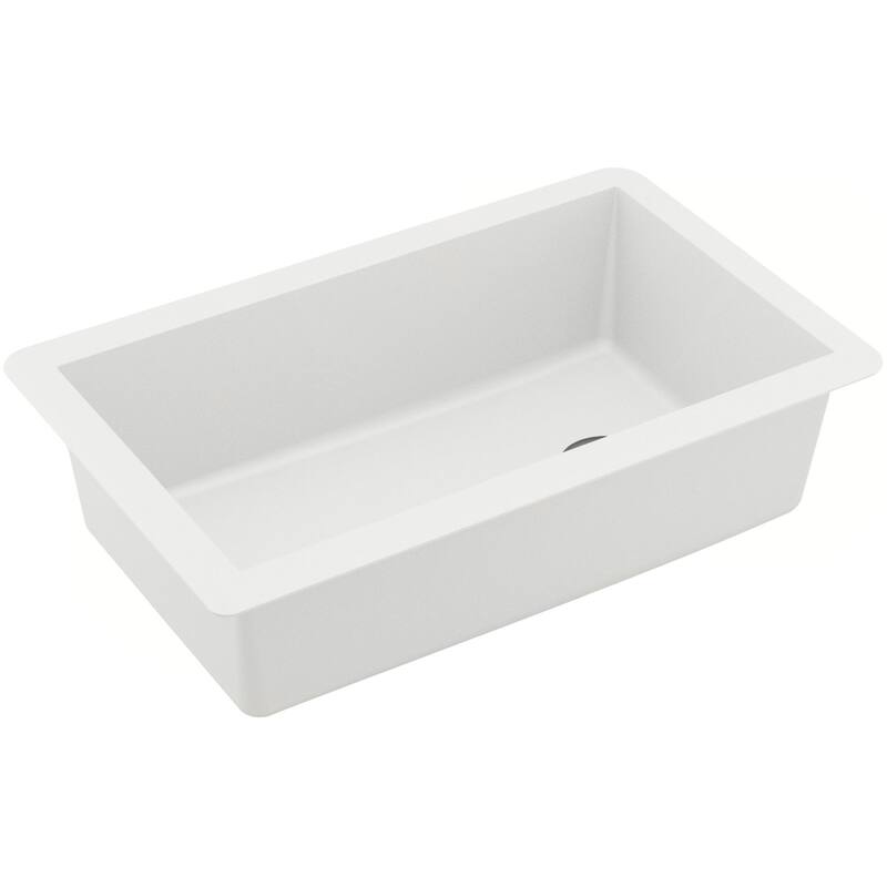 Karran USA QU-670 Undermount Quartz/Granite 32" Single Bowl Kitchen - White