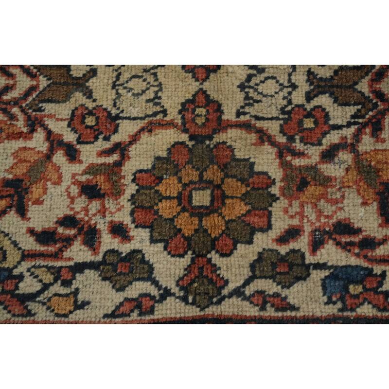 Hand Knotted Oriental 100% Wool Carpet Traditional All-Over Beige & Ivories Mahal Area Rug - 10' 8'' X 9' 0''
