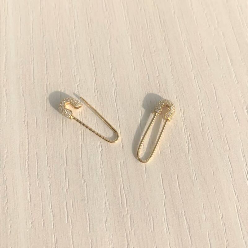 Joelle Collection Diamond Safety Pin Earrings 1/2 ct. 14K Gold