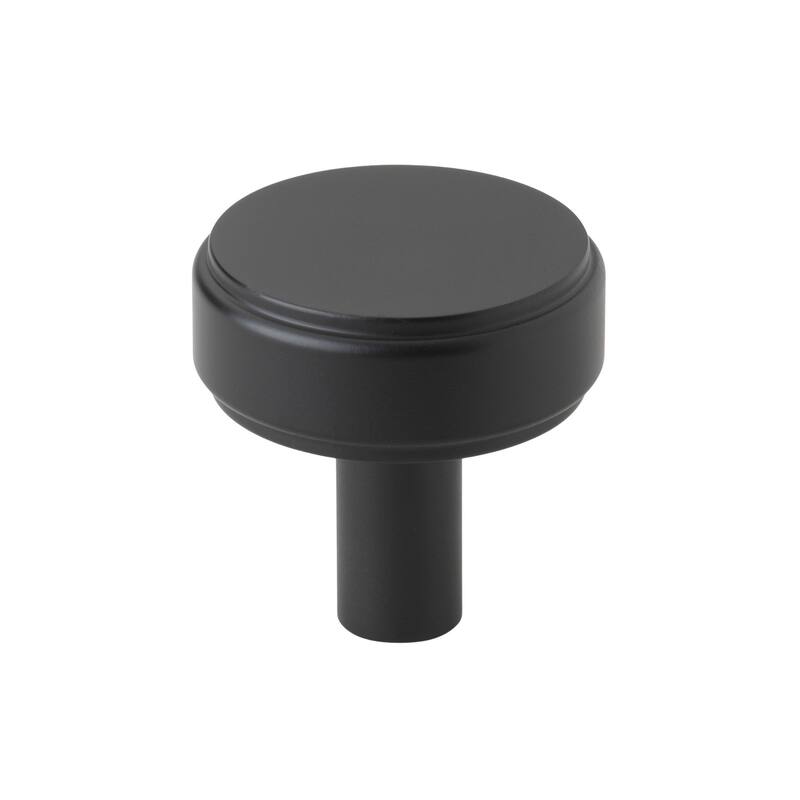 GlideRite 1-1/2" Diameter Solid Smooth Round Cabinet Knob for Kitchen and Bath - 5827 - Pack of 10 - Matte Black