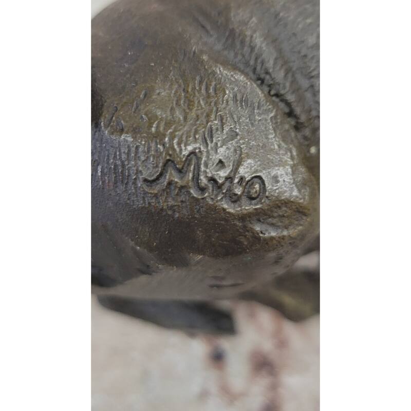 Pug Dog Bronze Miniature Statue Sculpture Figure Original Art 4 Inches X 4 Inches