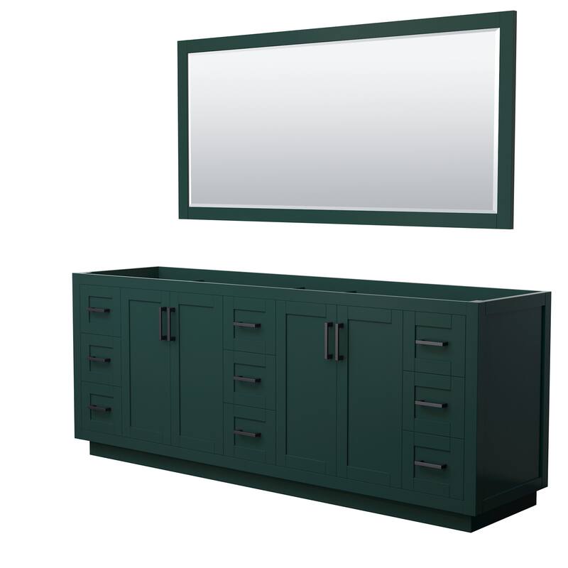 Wyndham Collection WCF2929-84D-CX-M70 Miranda 84" Double Free Standing - Green / Matte Black Hardware