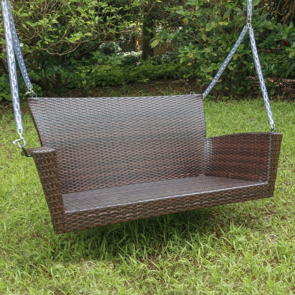 Kingston Contemporary Resin Wicker Porch Swing