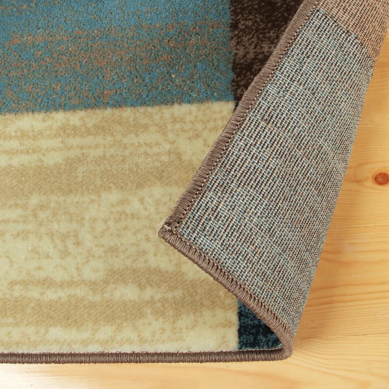 Contemporary Block Tile Indoor Area Rug or Runner by Superior