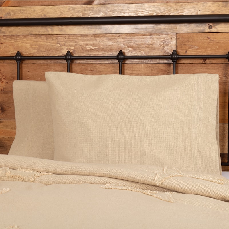Burlap Pillow Case Set
