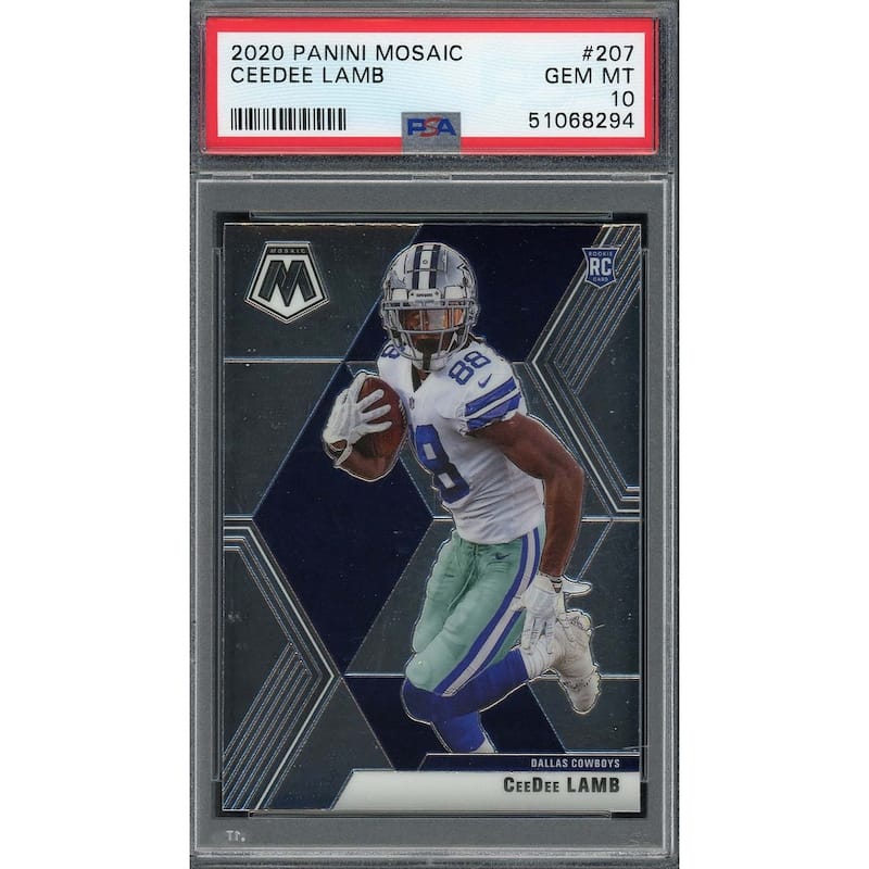 Ceedee Lamb 2020 Panini Mosaic Football Rookie Card #207 PSA 10 - 8'6" x 11'6"