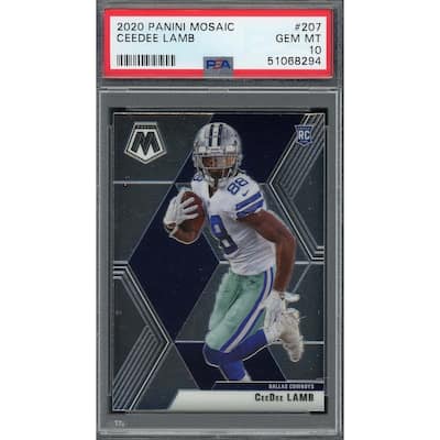 Ceedee Lamb 2020 Panini Mosaic Football Rookie Card #207 PSA 10 - 8'6" x 11'6"