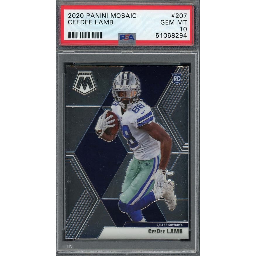 Ceedee Lamb 2020 Panini Mosaic Football Rookie Card #207 PSA 10 - 8'6" x 11'6"