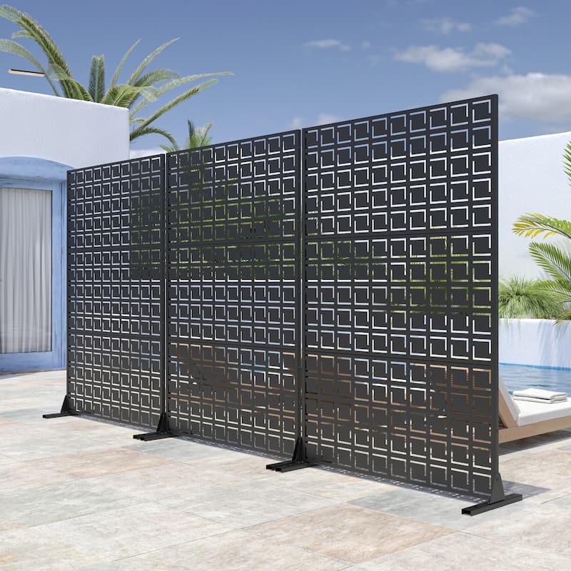 Outdoor Privacy Screen Metal Privacy Screen Panel Free Standing - 72*47