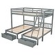 preview thumbnail 16 of 18, Full Over Double Twin Storage Bunk Bed with Drawers