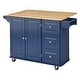 preview thumbnail 10 of 19, Simple Living 3-drawer Drop Leaf Kitchen Cart