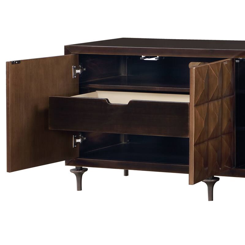 Diya Forged Bronze & Espresso Finish Console Cabinet