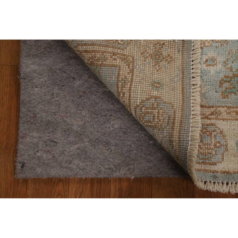 Hand Knotted Oriental 100% Wool Carpet Transitional Geometric Beige & Ivories Oushak Area Rug - 3' 0'' X 2' 0''