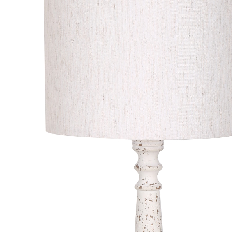 24.5" Resin Table Lamp With Linen Fabric Shade (Set of 2)