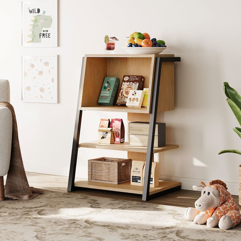 Fenge Bookcase, 4 Tier Open Bookshelf - 16.9"D x 23.6" W x 35.8" H