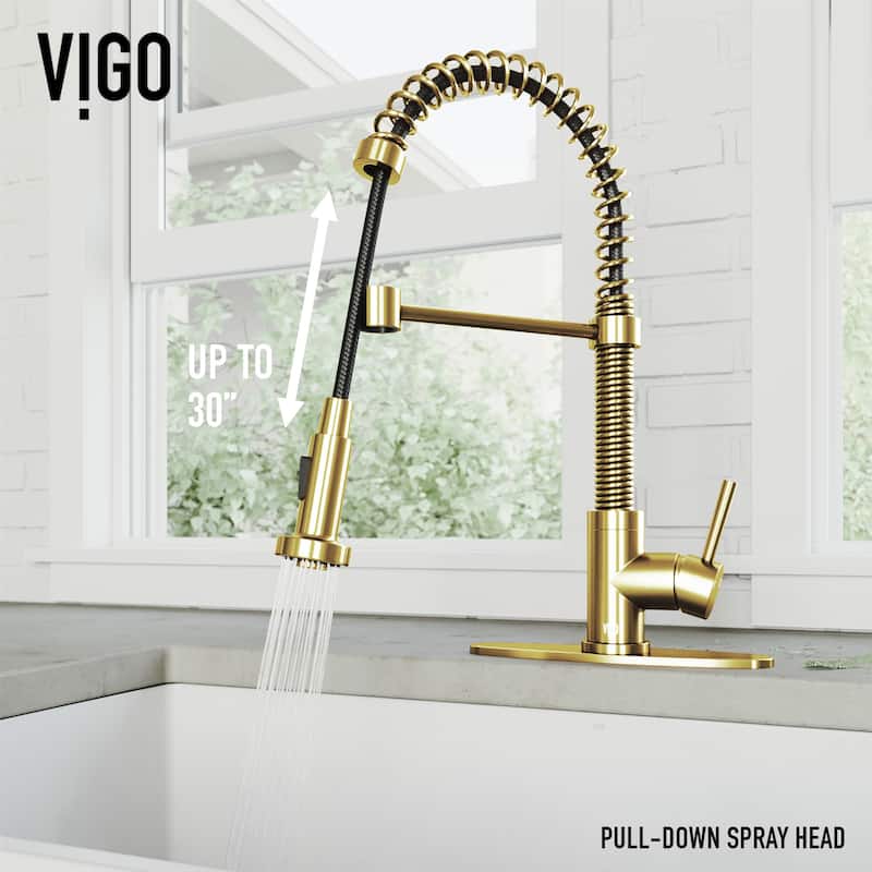VIGO Edison 19" H Single Handle Pull-Down Sprayer Kitchen Faucet