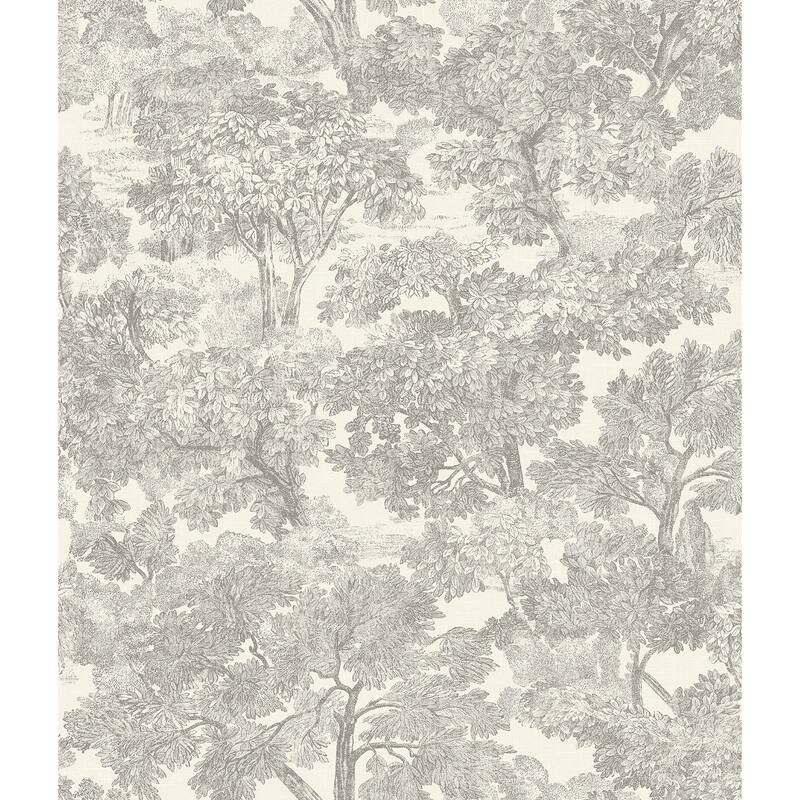 Chesapeake Spinney Grey Toile Wallpaper