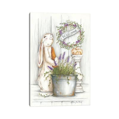 iCanvas "Welcome Bunny" by Mary Anne June Canvas Print