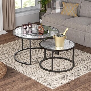 Round Coffee Table Set of 2 - Black/White - Bed Bath & Beyond - 39009633