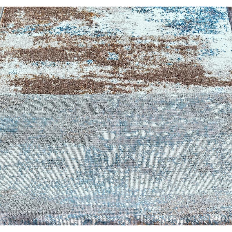 Milan Cream/Turquoise Polypropylene Area Rug