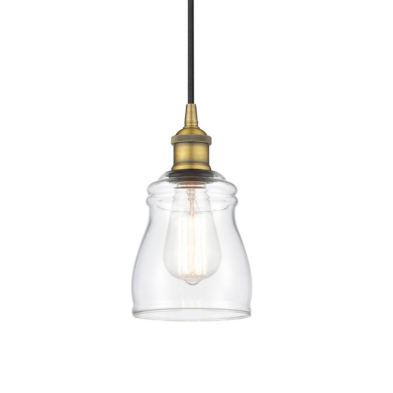 Innovations Lighting 616-1P-10-5 Ellery Pendant Ellery 5" Wide Mini - Brushed Brass / Clear