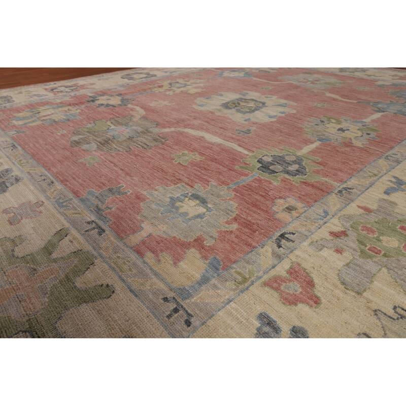 Vegetable Dye Oushak Turkish Area Rug Hand-Knotted Bedroom Wool Carpet - 8'3"x 10'0"
