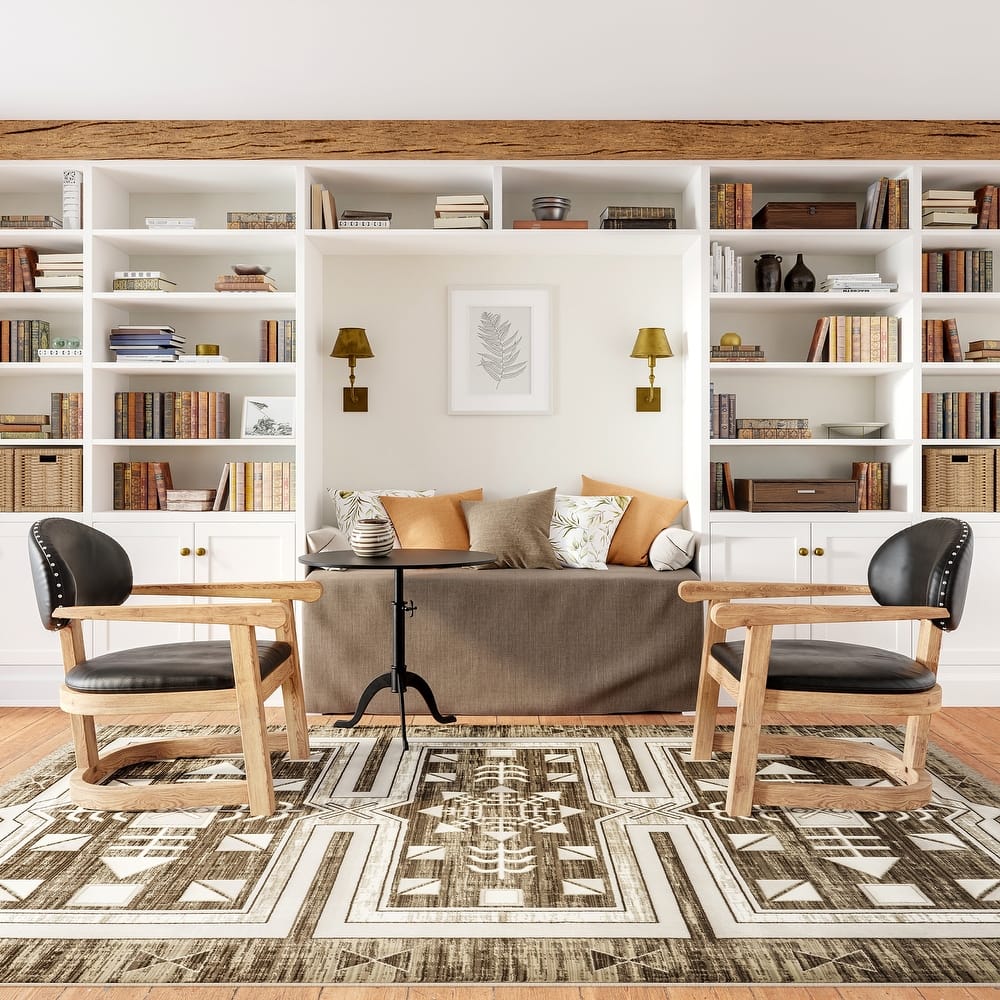 Agave Geometric Fringed Area Rug