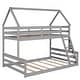 preview thumbnail 14 of 31, House Bed Design Twin over Full House Bunk Bed with Built-in Ladder,Full-length Guardrail