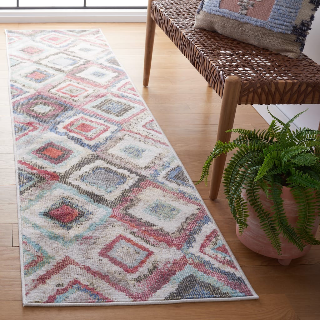 SAFAVIEH Phoenix Dema Boho Diamond Rug - 2'2" x 9' Runner