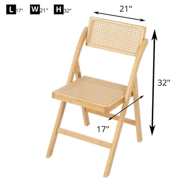 Aria Set of 2 Tristan Bamboo Wood Folding Chair