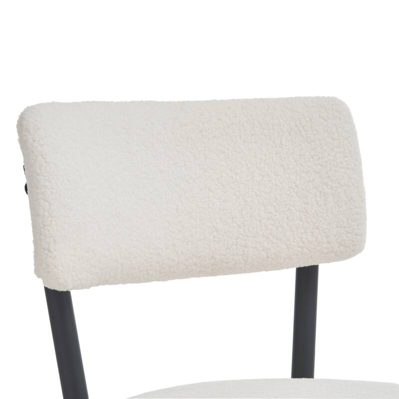 Set of 4 modern teddy fabric upholstered bar stools