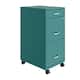 Space Solutions 18" Deep 3 Drawer Mobile Metal File Cabinet, Teal