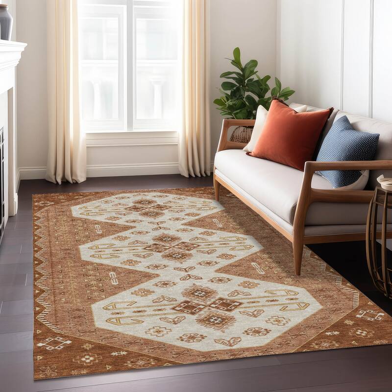 Machine Washable Indoor/ Outdoor Global Hiawatha Chantille Rug