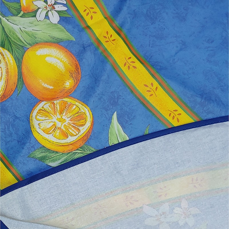 Wipeable Spill Resistant Provencal Cotton Cannes Collection Tablecloth