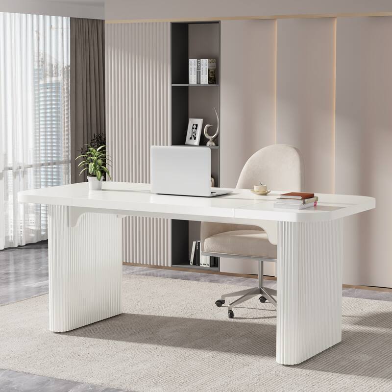 62.99'' W Modern Executive Desk Simple Computer Desk with Engineered Wood Top and Legs