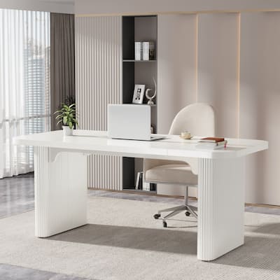 Modern 63'' Executive Computer Desk for Home Office, Simple Rectangular Writing Table for Study Room Bedroom